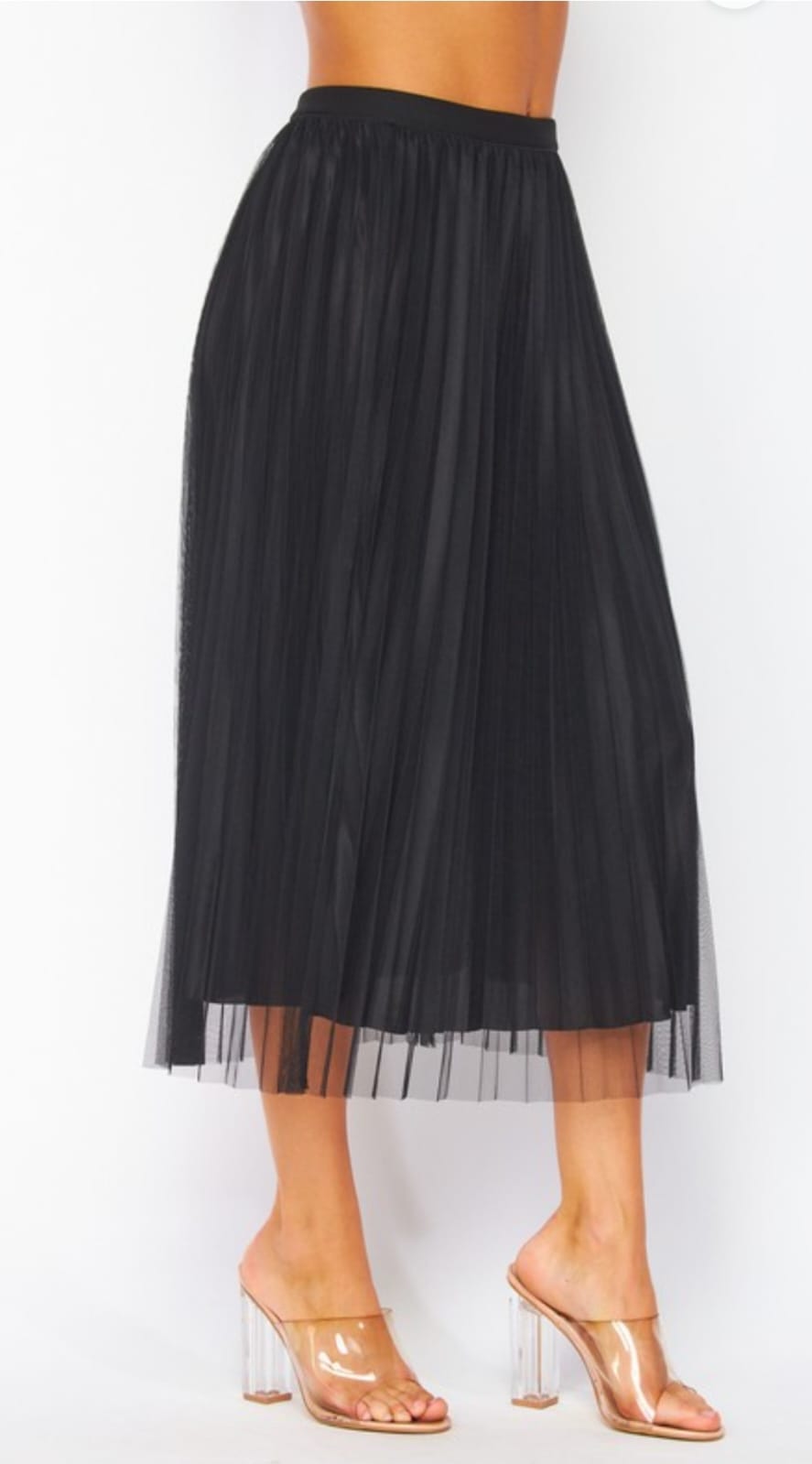 Falda midi plisada de toul