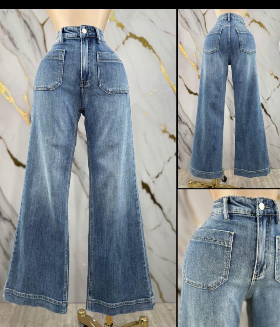 Jean wide leg de tiro alto