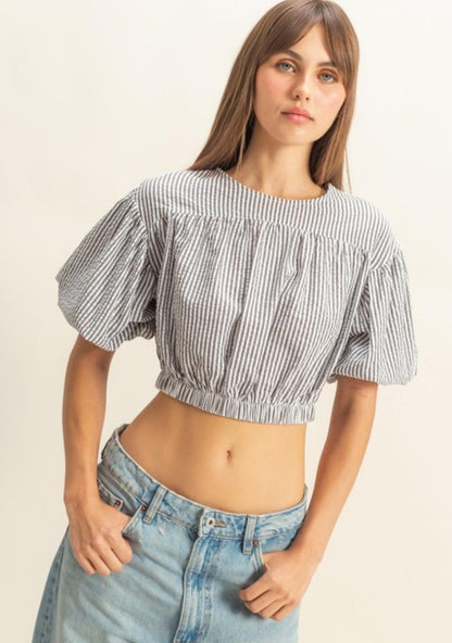 Essence Striped Crop Top