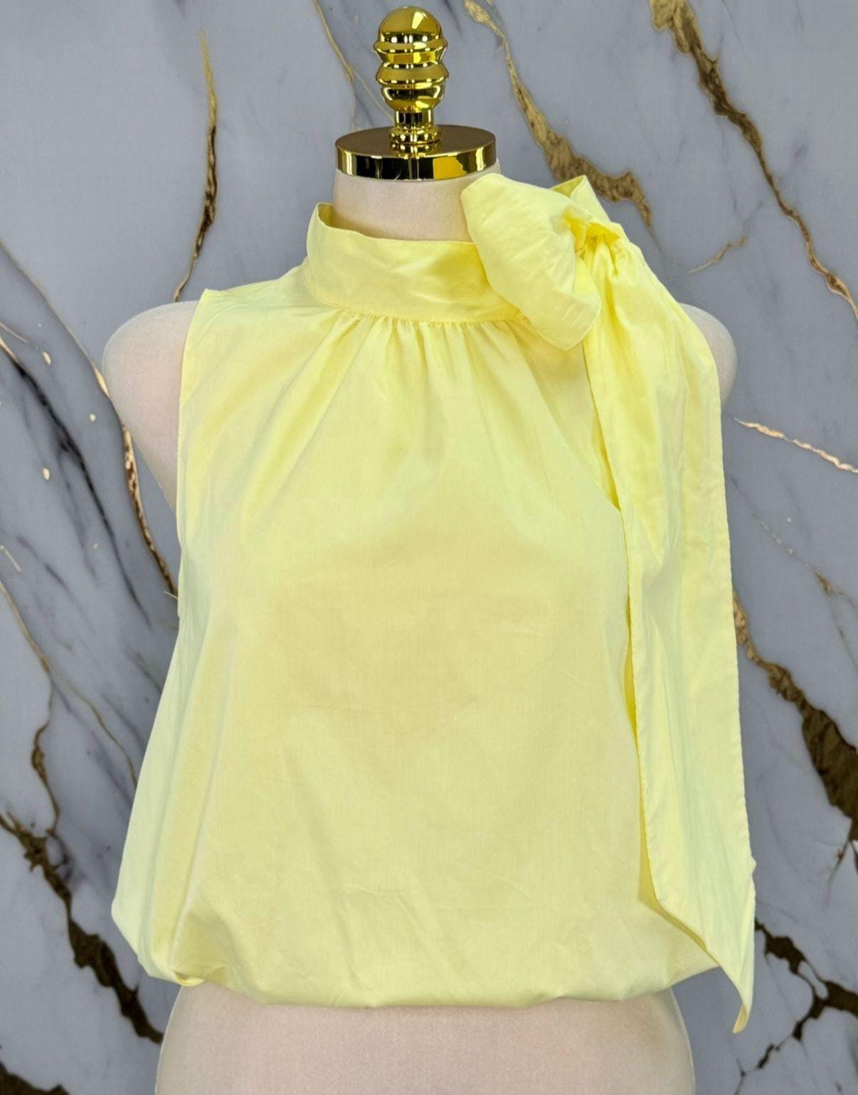 Butter Yellow bow top