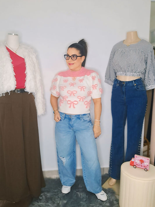 Suéter con diseño de lazo
