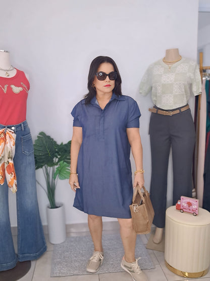 Shirt dress blue