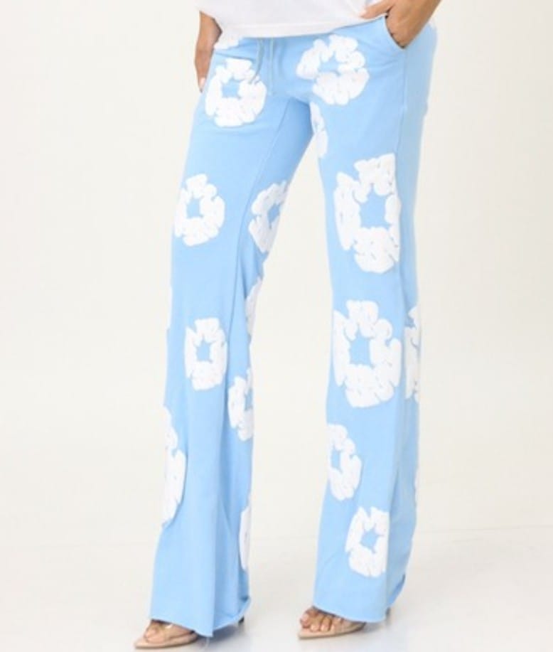Flower high waist pant