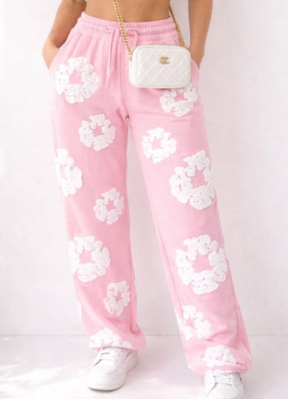 Flower high waist pant