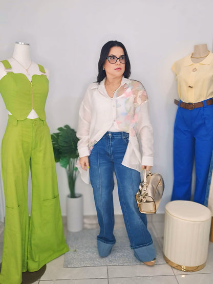HIGH RISE WIDE LEG JEANS