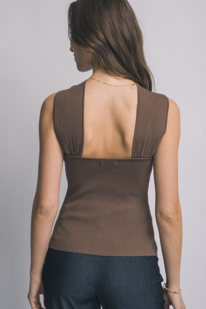 Brown detail top