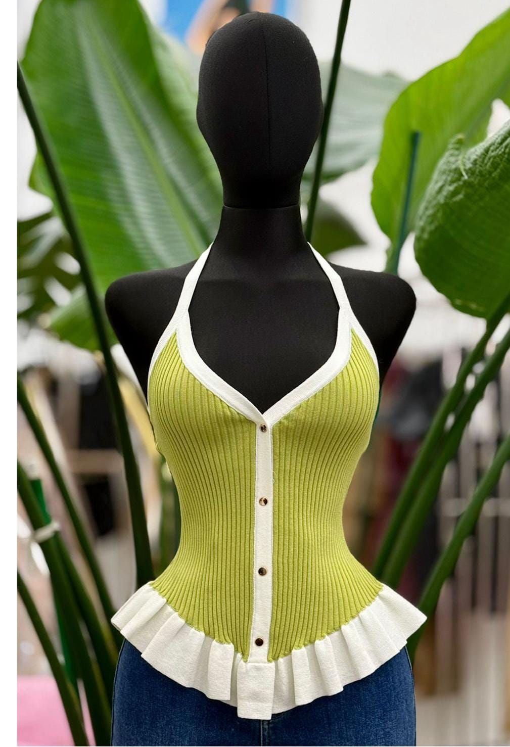 Ruffle green top
