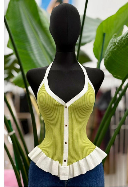 Ruffle green top
