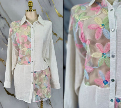 Oversize floral shirt