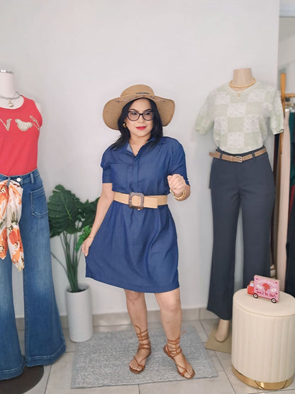 Vestido camisero denim