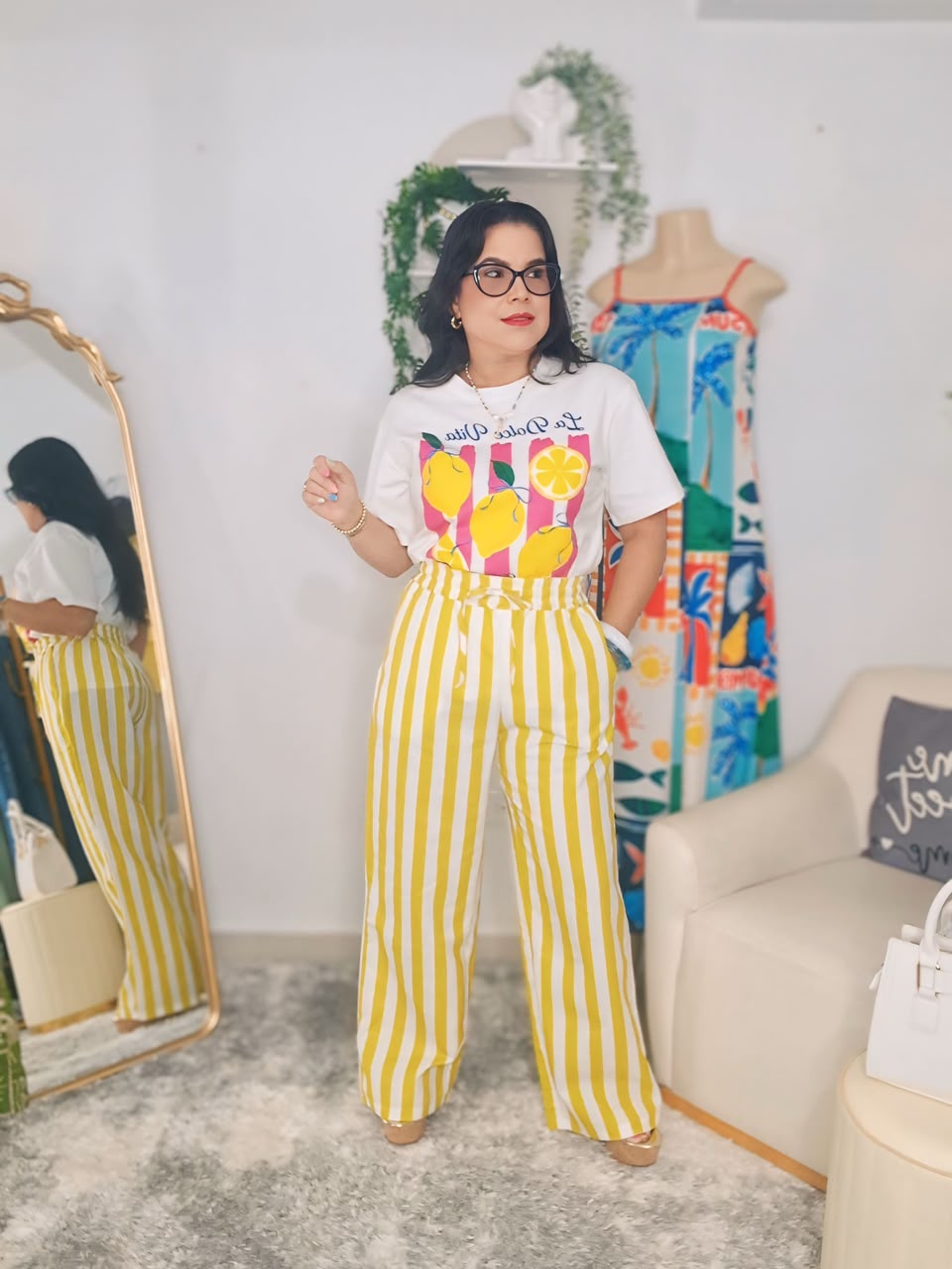 Lemon Stripe Pants