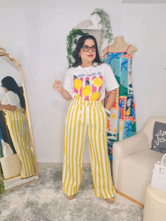 Lemon Stripe Pants