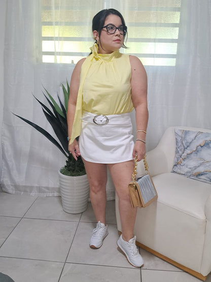 Butter Yellow bow top