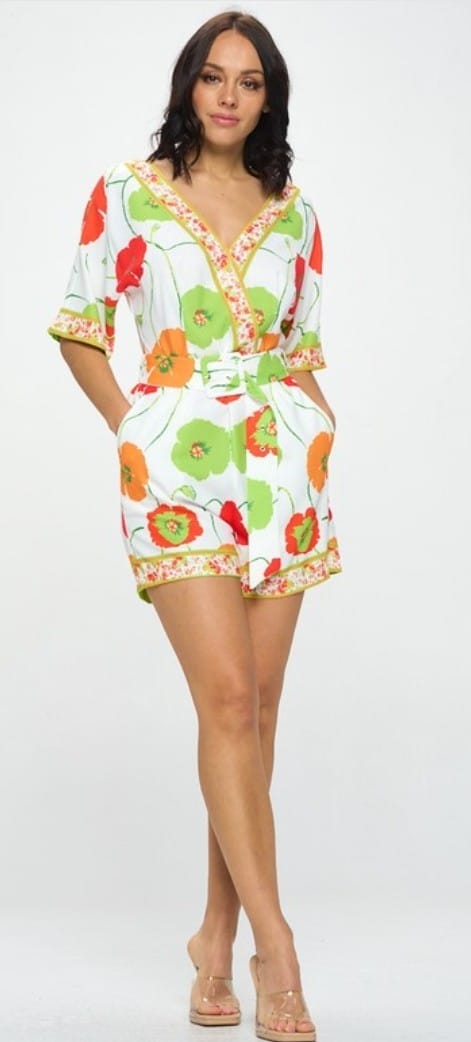 Romper print flowers