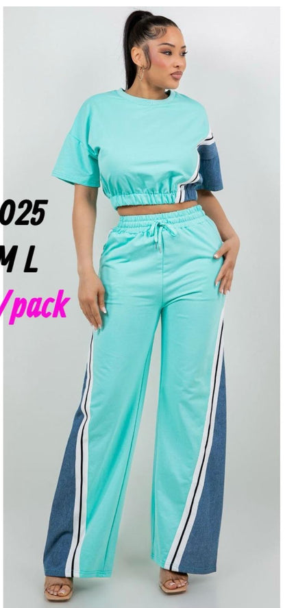 Aqua y denim set