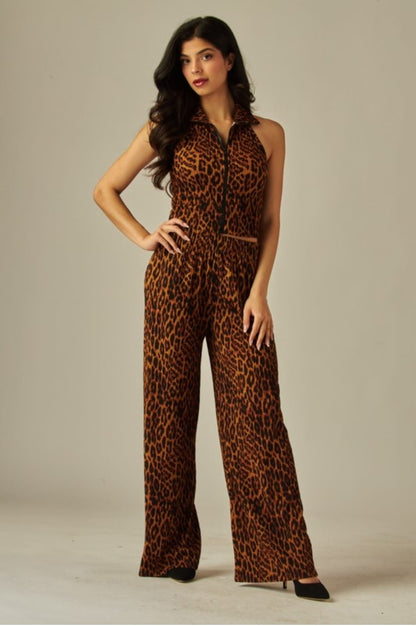 Animal print romper