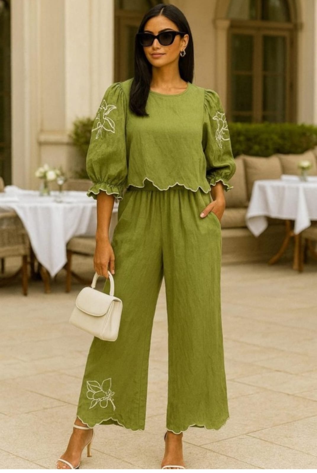 Embroidery details green set
