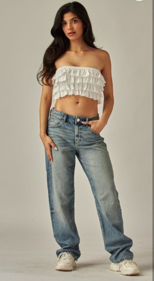 Ruffle strapples top
