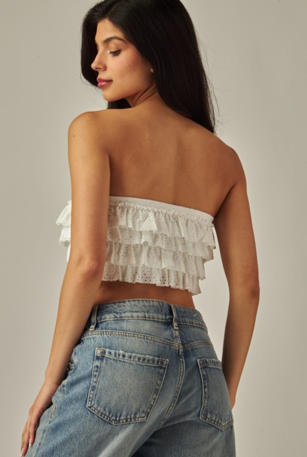 Ruffle strapples top