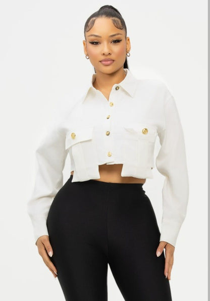 White gold button crop