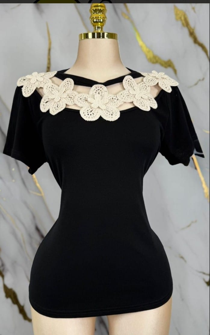 Black Crochet top