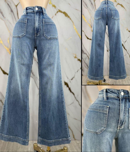 Jean wide leg de tiro alto