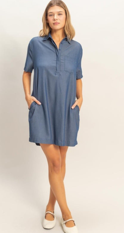 Vestido camisero denim