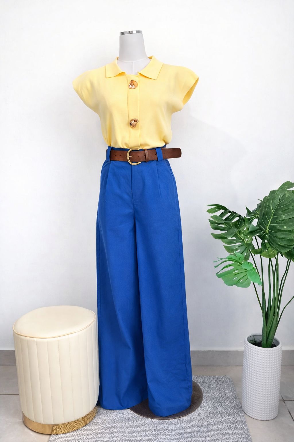 high waist belt pant