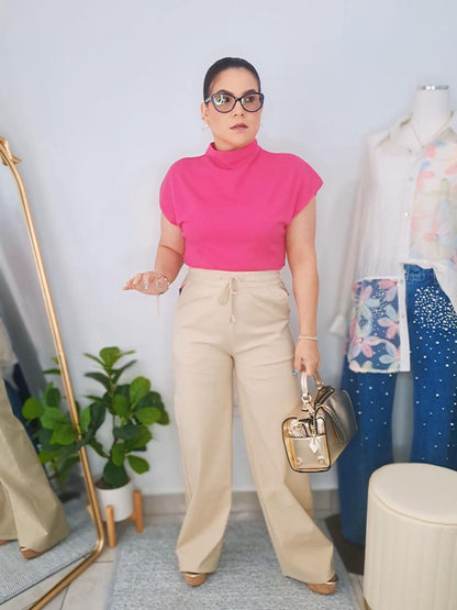 Beige High waist pant