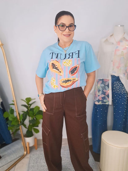 Papaya blue top
