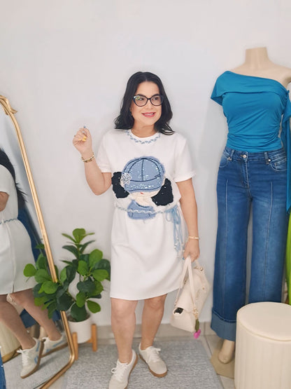 Shirt dress denim details