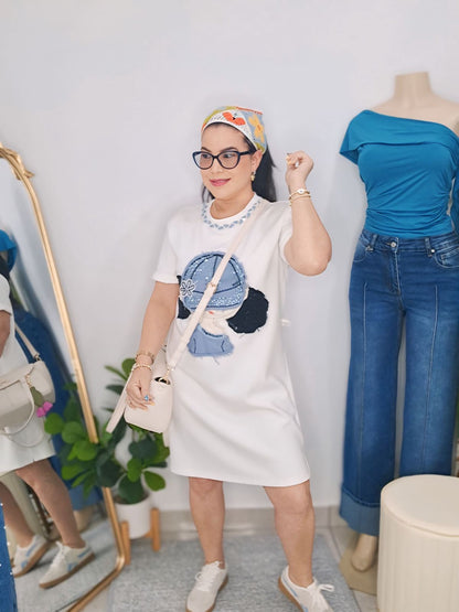 Shirt dress denim details