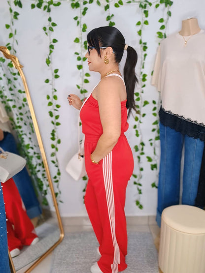 Sport red jumpsuit