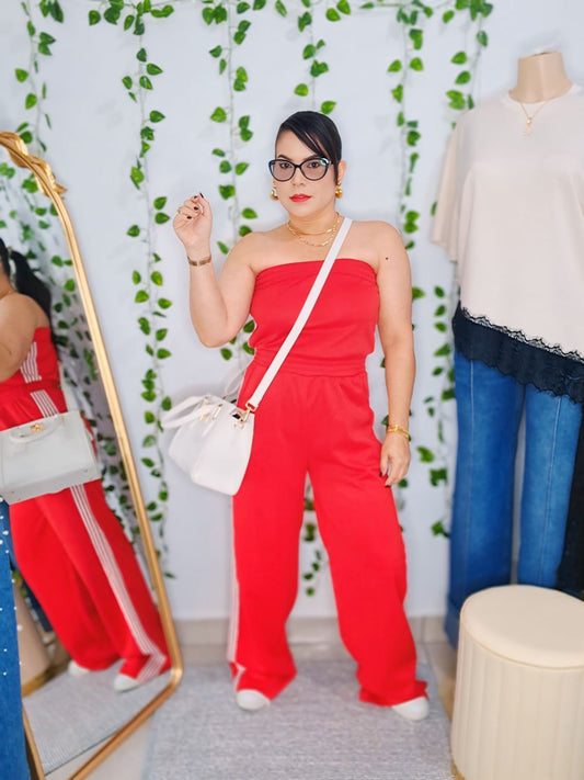 Sport red jumpsuit