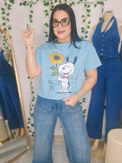 Top azul Snoppy