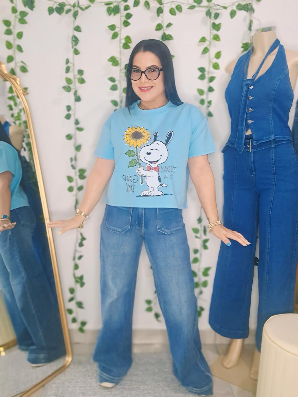 Top azul Snoppy