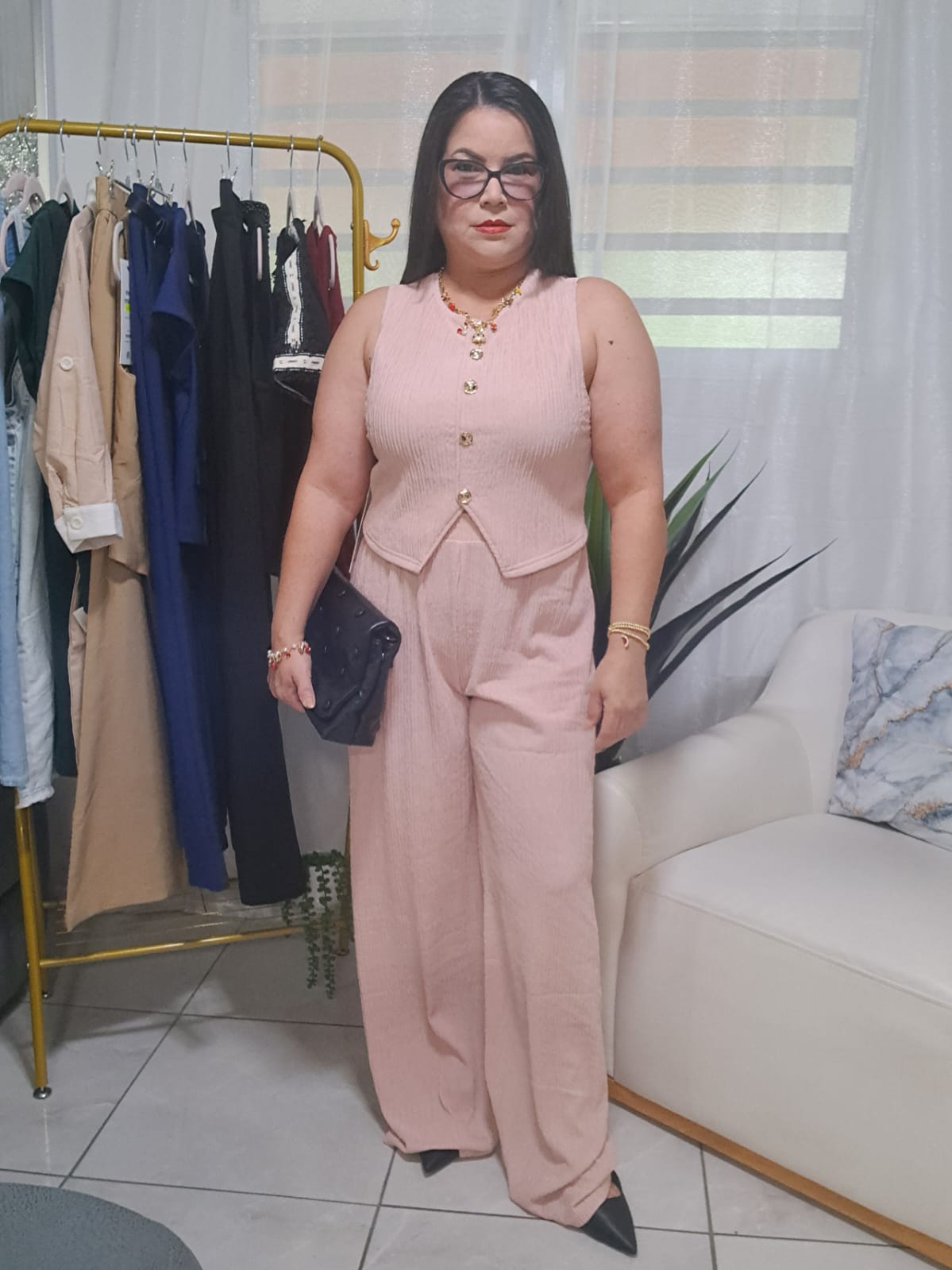 Rosé Button-Down Set