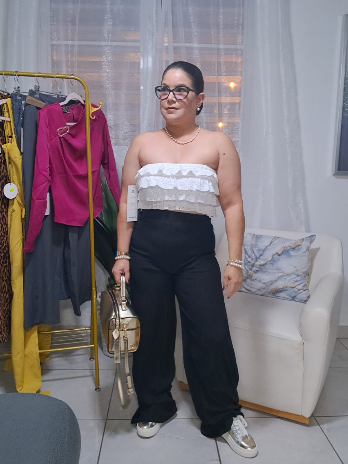 Ruffle strapples top