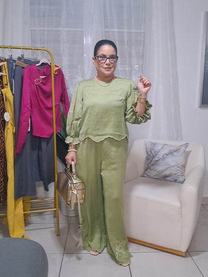 Embroidery details green set