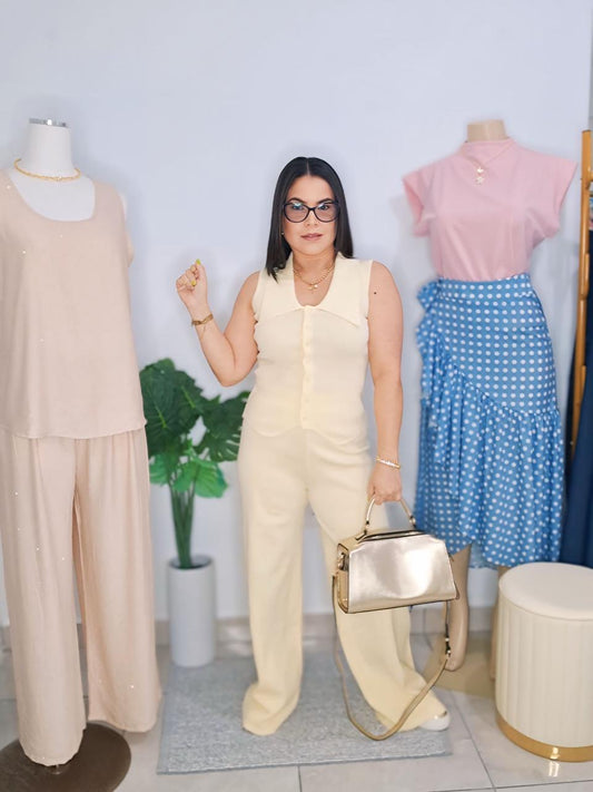 Set amarillo tipo vest