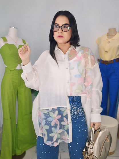 Oversize floral shirt