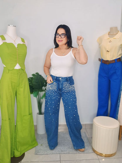 Pearl Denim high waist
