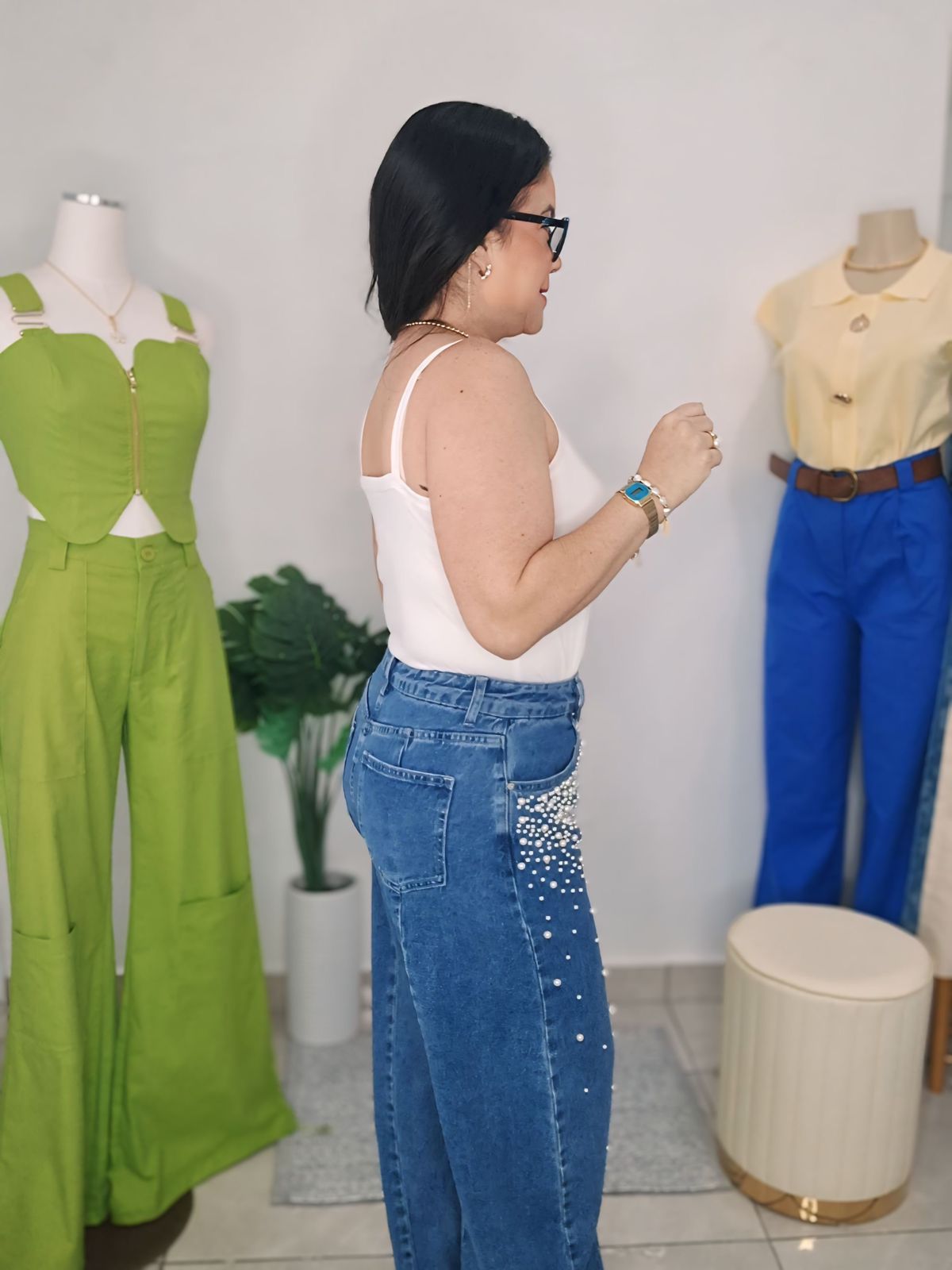 Pearl Denim high waist
