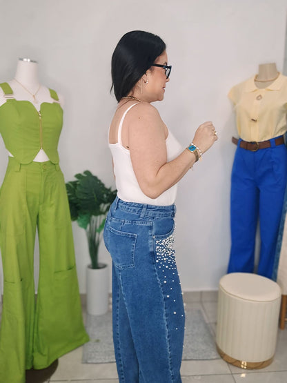 Pearl Denim high waist