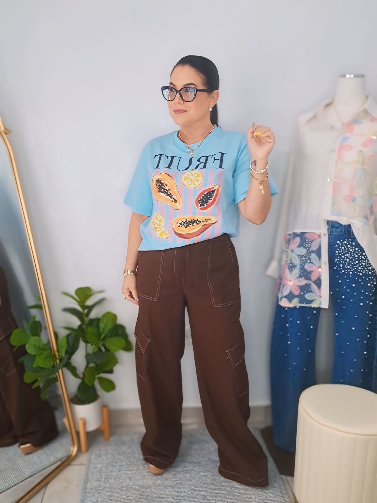 Papaya blue top