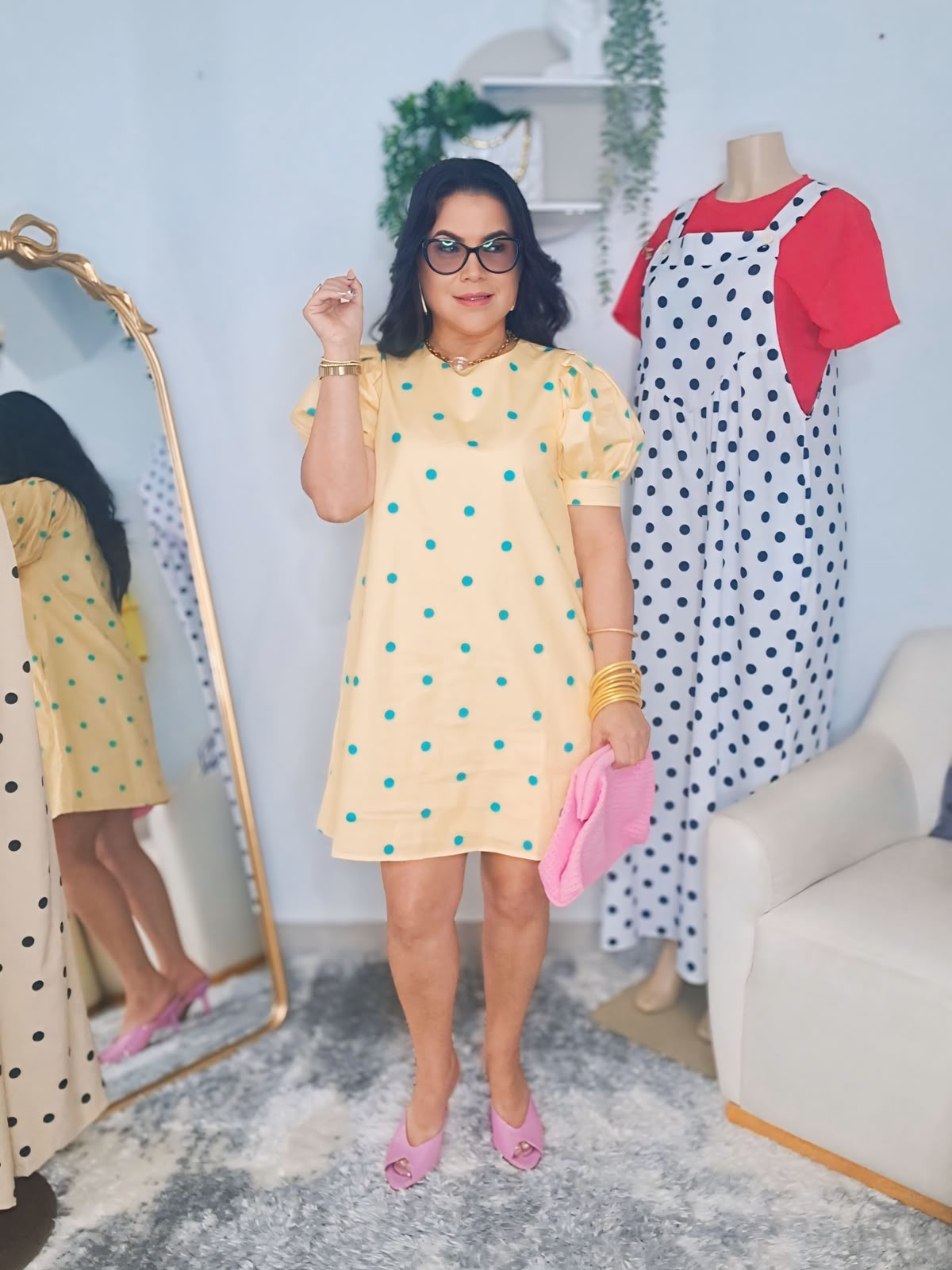 Yellow Polka Dress