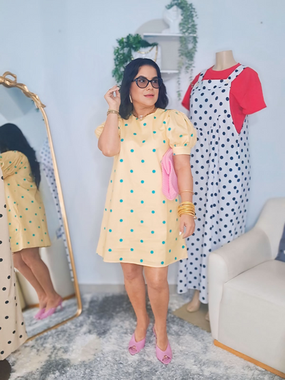 Yellow Polka Dress