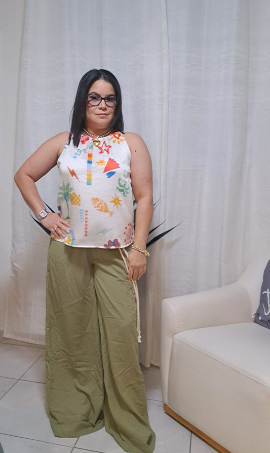 Pantalón Verde Oliva Boho