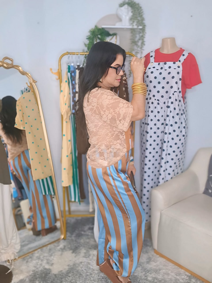 Blue Striped Jogger Pants