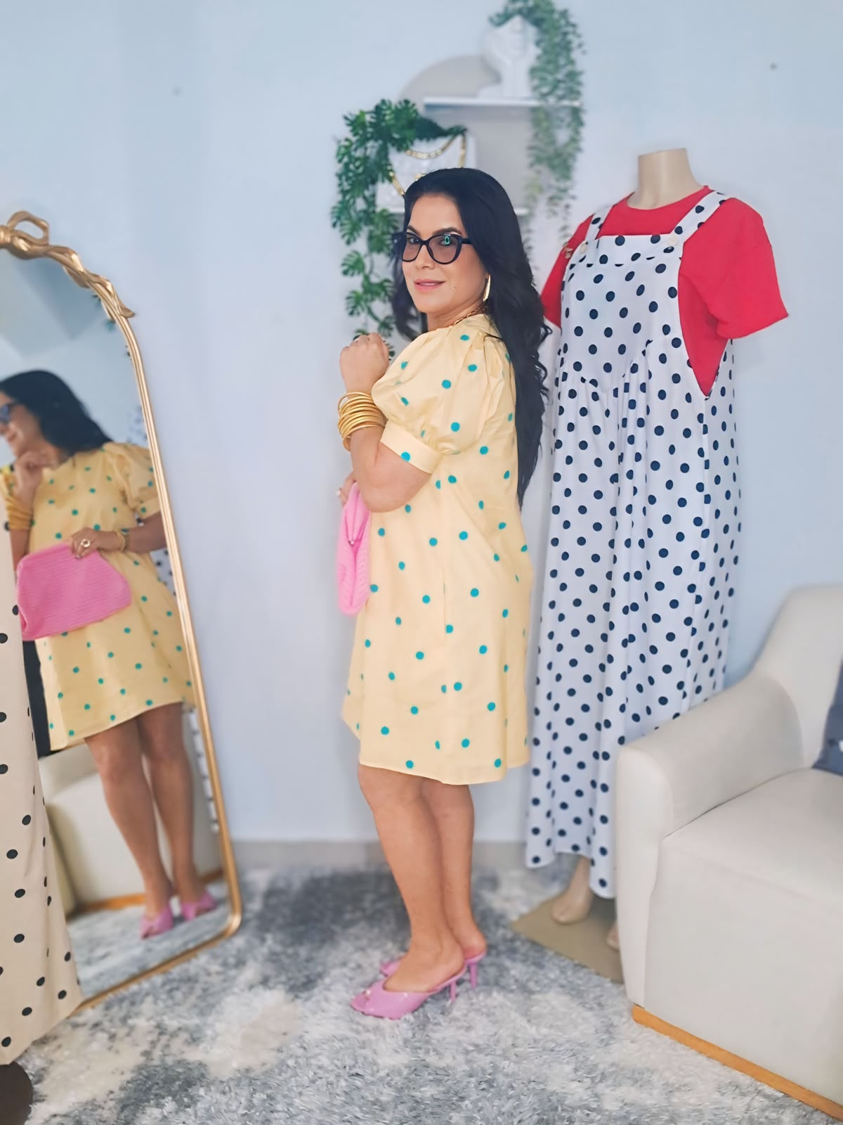 Yellow Polka Dress